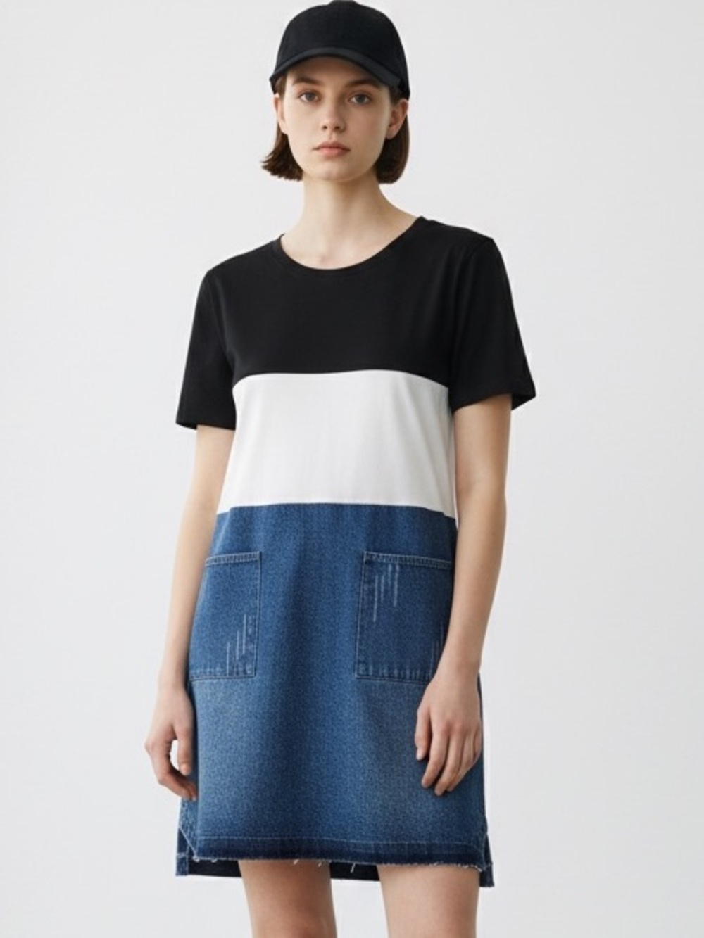 StyleWe + Multiflora Denim Striped Mini Dress Medium